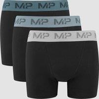 Fitness Mania - MP Men's Coloured waistband Boxers (3 Pack) Black/Smoke Blue/Pebble Blue/Dusk Grey - XXS