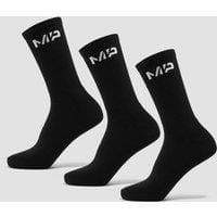 Fitness Mania - MP Unisex Crew Socks (3 pack) - Black - UK 12-14