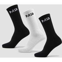 Fitness Mania - MP Unisex Crew Socks (3 pack) - Black/White - UK 12-14