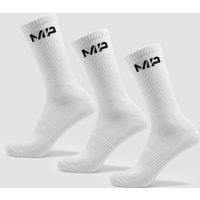 Fitness Mania - MP Unisex Crew Socks (3 pack) - White - UK 12-14