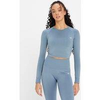 Fitness Mania - MP Women's Shape Seamless Long Sleeve Crop Top - Pebble Blue - L