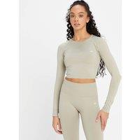 Fitness Mania - MP Women's Shape Seamless Long Sleeve Crop Top - Soft Grey - M