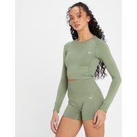 Fitness Mania - MP Women's Shape Seamless Long Sleeve Crop Top - Washed Jade