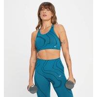 Fitness Mania - MP Women's Tempo Wave Seamless Sports Bra - Teal Blue - L