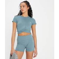 Fitness Mania - MP Women's Power Short Sleeve Crop Top - Pebble Blue - M