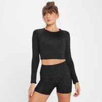 Fitness Mania - MP Women's Tempo Reversible Long Sleeve Crop Top - Black - XXL