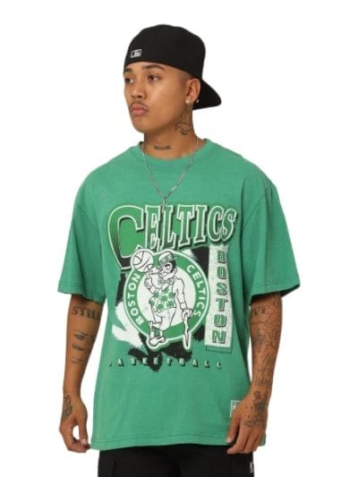 Fitness Mania - Mitchell & Ness Boston Celtics Brush Off Mens Basketball T-Shirt