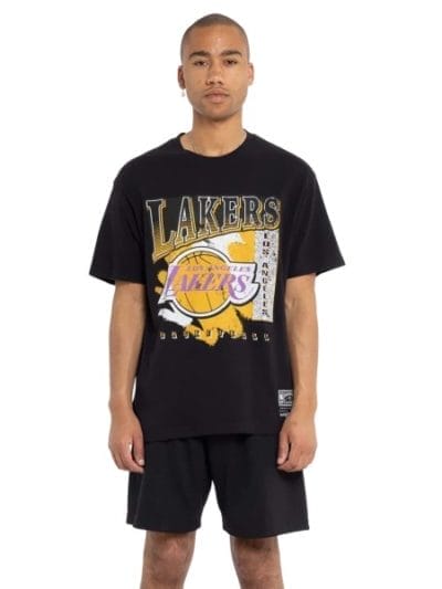 Fitness Mania - Mitchell & Ness LA Lakers Brush Off Mens Basketball T-Shirt