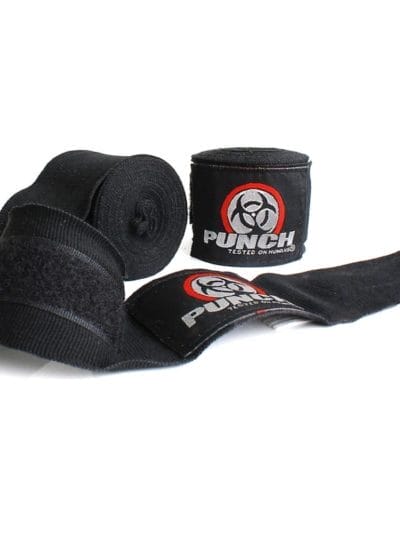 Fitness Mania - PUNCH Equipment Urban Stretch Boxing Hand Wraps - 4 Metres - Black