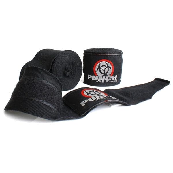 Fitness Mania - PUNCH Equipment Urban Stretch Boxing Hand Wraps - 4 Metres - Black